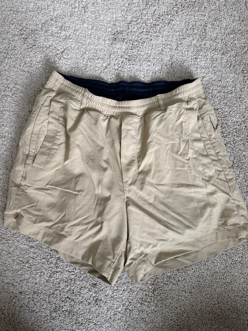 Birddogs Men's Khaki Athletic Shorts with Navy Waistband